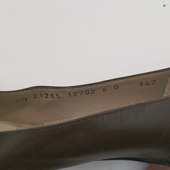 Vintage Ferragamo heels olive green shoes, sz 8 - Picture 8 of 10